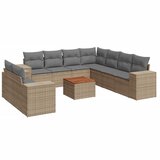 10-dijelni set vrtnih sofa s jastucima bež od poliratana | shoptok.hr