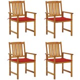 Maison Chic Vrtni stoli - Stol za vrt z blazinami 4 kosi trden akacijev les JS2331, (21876928) | Shoptok.si