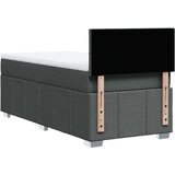 vidaXL Box spring postelja z vzmetnico temno siva 90x200 cm blago | Shoptok.si