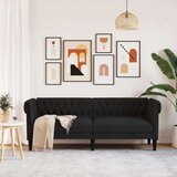  Trosjed Chesterfield crni od tkanine | shoptok.hr