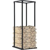  Stalak za drva za ogrjev s bazom crni 37 x 37 x 113 cm čelični | shoptok.hr