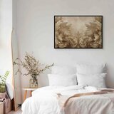  Slika - Carved Baroque Ornaments Rich Composition in Sepia Colors 90x60 U crnom drvenom okviru | shoptok.hr