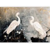  Foto tapeta - Herons and cherry blossoms - oriental-style illustration depicting birds 150x105 Vodootporna | shoptok.hr