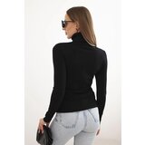 Kesi Włoski Women's viscose sweater with a turtleneck and long sleeves black | shoptok.hr