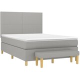  Krevet s oprugama i madracem svjetlosivi 140x190 cm od tkanine | shoptok.hr