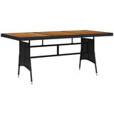  Vrtni stol crni 160x70x72 cm poliratan i masivno bagremovo drvo | shoptok.hr