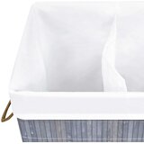  Košara za rublje od bambusa s 2 odjeljka siva 72 L | shoptok.hr