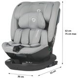 Coccolle Otroški avtosedež 0-36 kg 360 isofix 40-150 cm Velsa siva | Shoptok.si