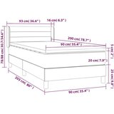 vidaXL Box spring postelja z vzmetnico modra 90x200 cm blago | Shoptok.si