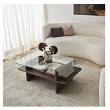 Hanah home sto za dnevnu sobu saga rectangle walnut transparent | ePonuda.com
