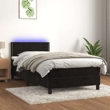  Box spring postelja z vzmetnico LED črna 90x190 cm žamet, (20726983) | Shoptok.si