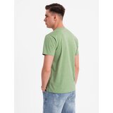 Ombre Men's printed cotton t-shirt with round neckline - green | Shoptok.si