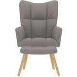 vidaXL Stol za sproščanje s stolčkom za noge taupe blago | Shoptok.si