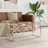 Stolić za kavu 110 x 45 x 45 cm od nehrđajućeg čelika i stakla | Shoptok.si