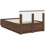  Krevetna konstrukcija s LED trakama Smeđi hrast 135 x 190 cm | shoptok.hr