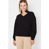 Trendyol Black Quilted and 3 Thread Mixed Loose Knitted Sweathsirt | Shoptok.si