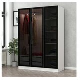Hanah home Ormar Kale 135x210x52cm Bijelo-crni | Eponuda.ba