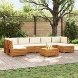 Set vanjskih sofa s jastukom 8 Komad Smeđa Čvrsto drvo akacije | shoptok.hr