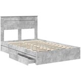  Postelja s shranjevanjem z vzglavjem Betonsko siva 135 x 190 cm, (5000106714) | Shoptok.si