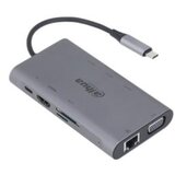 Dahua TC39 docking station i čitač smart kartica 9u1, usb-c 3.1 na 1xHDMI, 1xVGA, 3xUSB3.0, 1xLAN (RJ45), 1xSD, 1xTF, 1xPD cene