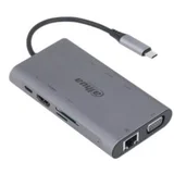 TC39 docking station i čitač smart kartica 9u1, usb-c 3.1 na 1xHDMI, 1xVGA, 3xUSB3.0, 1xLAN (RJ45), 1xSD, 1xTF, 1xPD