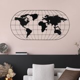 Wallity Zidna dekoracija World Map 17, 120x60 cm, Crna Cene