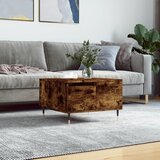 vidaXL Klubska mizica dimljeni hrast 55x55x36,5 cm inženirski les Cene