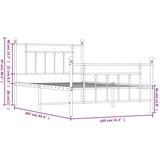 Metalni okvir kreveta uzglavlje i podnožje crni 100x200 cm | shoptok.hr