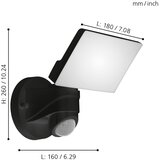 Eglo Pagino spoljna reflektor, led, 15w, 1600lm, sa senzorom, crna | Eponuda.com