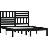  Posteljni okvir črn 150x200 cm trdna borovina, (20788213) | Shoptok.si
