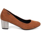 GOODIN Brown pumps with a decorative silver heel Cijene