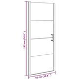  Vrata za tuš-kabinu 91x195 cm napola mutno kaljeno staklo crna | shoptok.hr