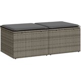 vidaXL 2-dijelni set vrtnih sofa poliratan i bagrem s jastucima sivi | shoptok.hr