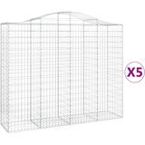 vidaXL Obokane gabion košare 5 kosov 200x50x160/180cm pocinkano železo, (20758428) | Shoptok.si