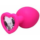  srednji rozi silikonski analni dildo srce sa dijamantom Cene'.'
