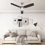 vidaXL Stropni ventilator z lučjo in daljincem 108 cm temno rjav, (21221003) Cene