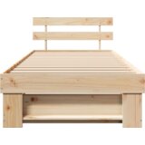 vidaXL krevetna konstrukcija smeđa 75 x 190 cm čvrsta borova drva | shoptok.hr