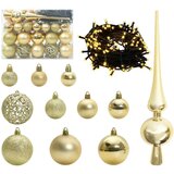 vidaXL set božićnih ukrasnih kuglica 61 pcs zlatno plastika | shoptok.hr