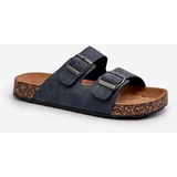 Kesi Men's slippers with cork soles, dark blue Rosawia