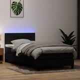 vidaXL Box spring postelja z vzmetnico črna 80x220 cm žamet, (21791089) | Shoptok.si
