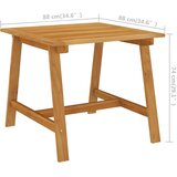  Vrtni blagovaonski stol 88x88x74 cm od masivnog drva bagrema | shoptok.hr