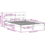 vidaXL posteljni okvir z naslonjalom Bela 140x200 cm iz trdnega bora | Shoptok.si