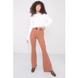 Fashion Hunters Béžové kalhoty BSL s flare | Shoptok.si