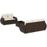  6-dijelni set vrtnih sofa od poliratana s jastucima smeđi | shoptok.hr