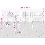  Ograda od lančane veze s šiljcima 10 x 0,4 m Pocinčani čelik | shoptok.hr