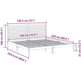 vidaXL Dugi okvir kreveta bez madraca bijeli 180 x 220 cm masivno drvo | shoptok.hr