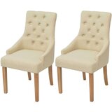  Jedilni stoli 2 kosa krem blago | Shoptok.si