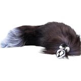 Sunfo - metalni analni dildo sa lisičjim repom (srebrno-crni) | shoptok.hr