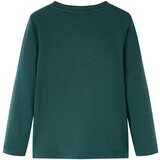 vidaXL Otroška majica z dolgimi rokavi temno zelena 116, (21036257) | Shoptok.si
