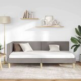 vidaXL Kotna postelja Drugo Taupe 90 x 190 cm Tkanina in oblikovan les | Shoptok.si